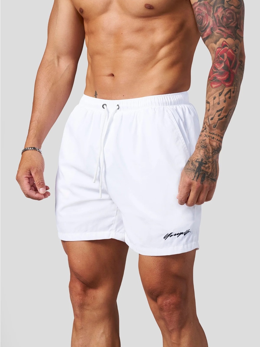 NWT YoungLA White 1082 Silk Wave Swim Shorts - Picture 5 of 5